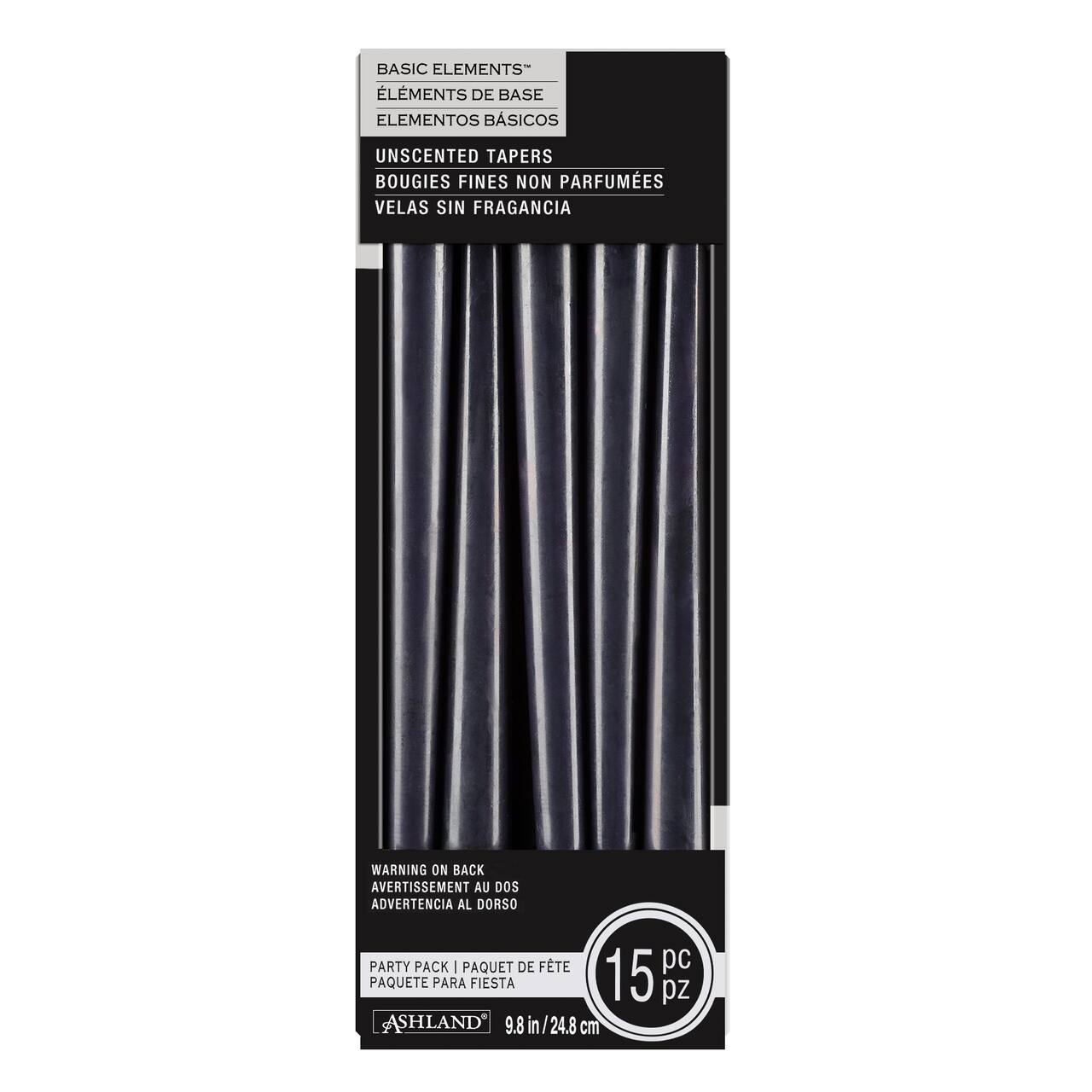 Basic Elements&#x2122; Black Unscented Taper Party Pack By Ashland&#xAE;
